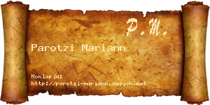 Parotzi Mariann névjegykártya