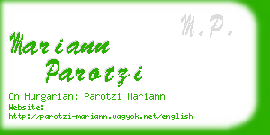 mariann parotzi business card